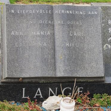 LANGE Carl Friedrik 1913-1973 &amp; Anna Maria Catharina 1916-1974