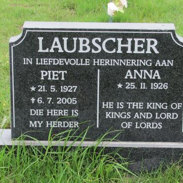 LAUBSCHER Piet 1927-2005 &amp; Anna 1926-