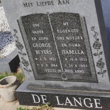 LANGE George Beyers, de 1923-1984 &amp; Isabella 1922-1983