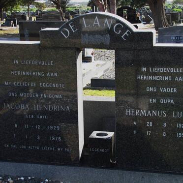 LANGE Hermanus Lukas, de 1926-1991 &amp; Jacoba Hendrina SMIT 1929-1976