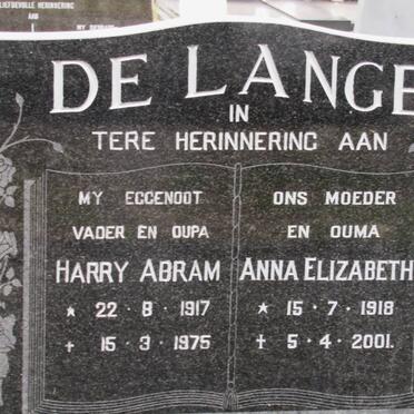 LANGE Harry Abram, de 1917-1975 &amp; Anna Elizabeth 1918-2001