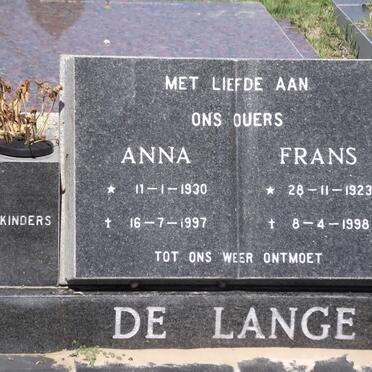 LANGE Frans, de 1923-1998 &amp; Anna 1930-1997