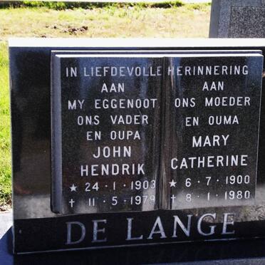 LANGE John Hendrik, de 1903-1979 &amp; Mary Catherine 1900-1980