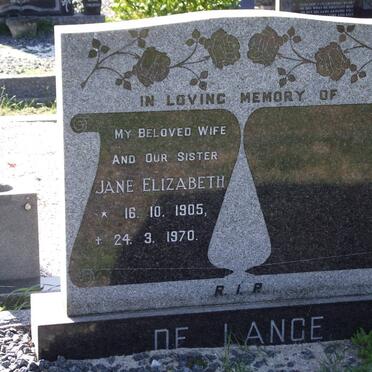 LANGE Jane Elizabeth, de 1905-1970