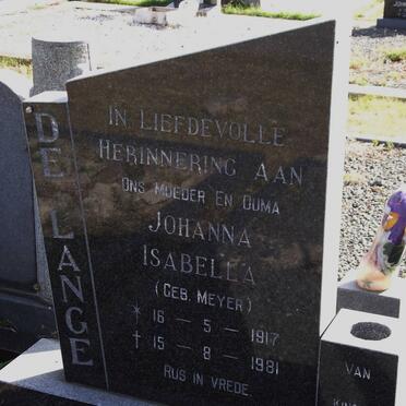 LANGE Johanna Isabella, de nee MEYER 1917-1981