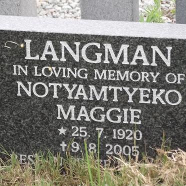 LANGMAN Notyamtyeko Maggie 1920-2005