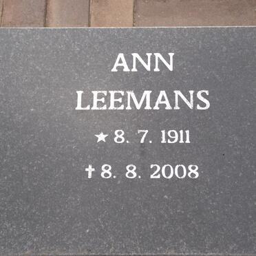 LEEMANS Ann 1911-2008