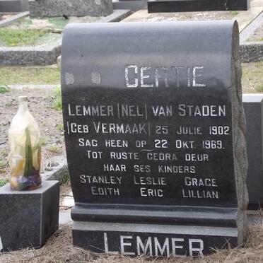 LEMMER Gertie formerly NEL formerly VAN STADEN nee VERMAAK 1902-1969