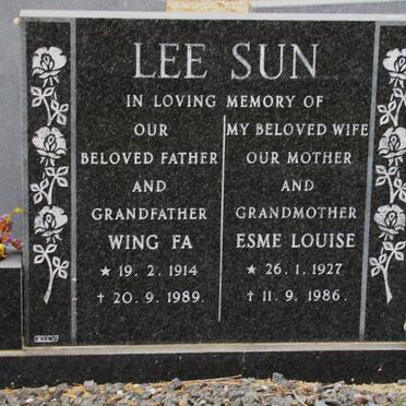 LEE SUN Wing Fa 1914-1989 &amp; Esme Louise 1927-1986