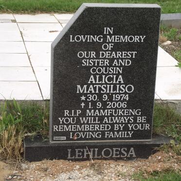 LEHLOESA Alicia Matsiliso 1974-2006