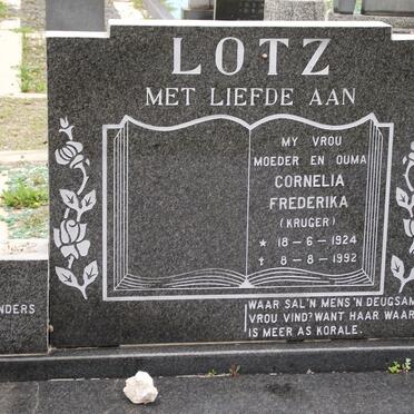 LOTZ Cornelia Frederika nee KRUGER 1924-1992