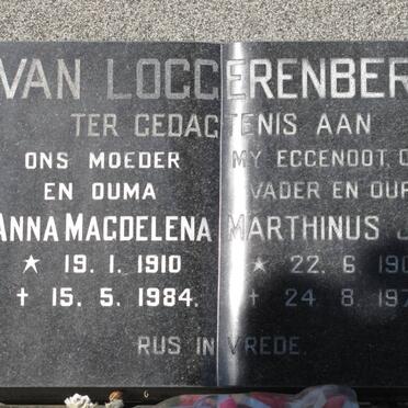 LOGGERENBERG Marthinus J.S., van 1904-1975 &amp; Anna Magdelena 1910-1984