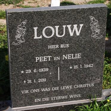 LOUW Petrus Johannes 1939-2011 &amp; Nelie 1942-