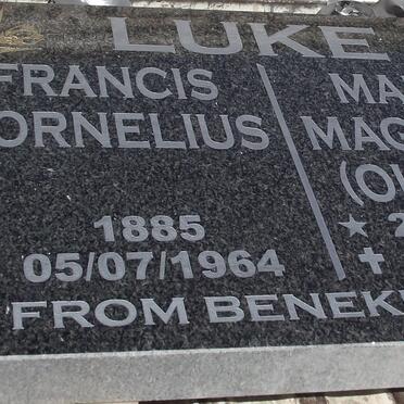 LUKE Francis Cornelius 1885-1964 &amp;  Magrieta Maria OLIVIER 1909-1990