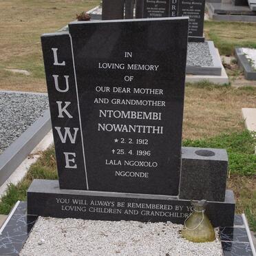 LUKWE Ntombembi Nowantithi 1912-1996