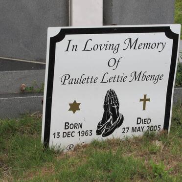 MBENGE Paulette Lettie 1963-2005