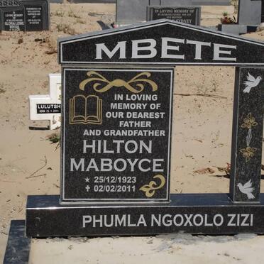 MBETE Hilton Maboyce 1923-2011