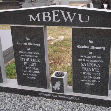 MBEWU Zithulele Elliot 1926-2009 &amp; Saliswa Eunice 1932-1998