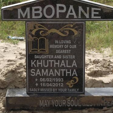 MBOPANE Khuthala Samantha 1993-2012