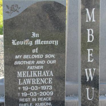 MBEWU Melikhaya Lawrence 1973-2009