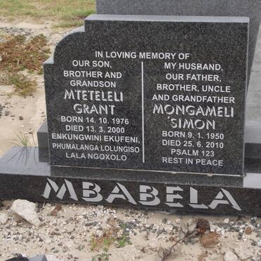 MBABELA Mteteleli Grant 1976-2000 :: MBABELA Mongameli Simon 1950-2010