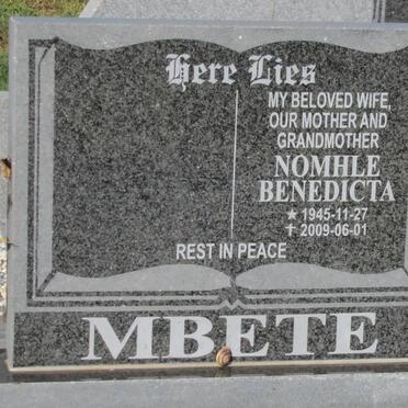 MBETE Nomhle Benedicta 1945-2009