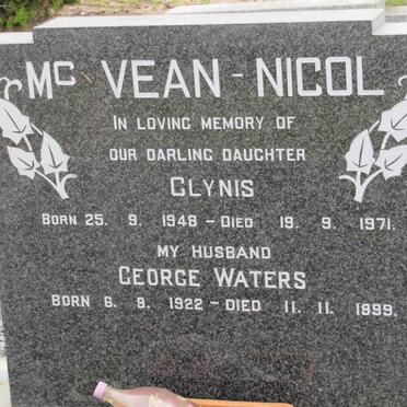 Mc VEAN-NICOL George Waters 1922-1999 :: Mc VEAN-NICOL Glynnis 1948-1971