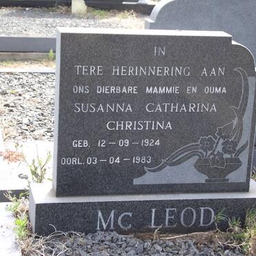 McLEOD Susanna Catharina Christina 1924-1983