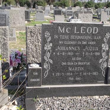 MC LEOD Johannes Josua 1910-1981 :: MC LEOD Martin 1954-1963