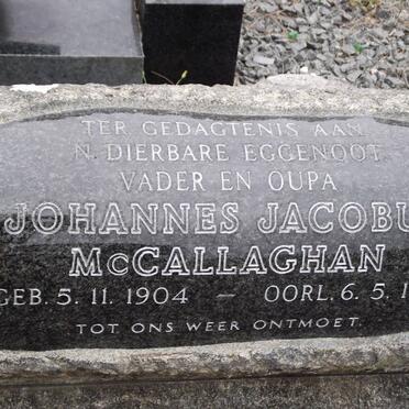 McCALLAGHAN Johannes Jacobus 1904-1971