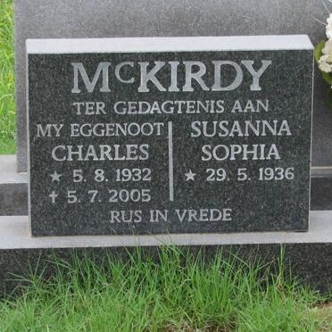 MCKIRDY Charles 1932-2005 &amp; Susanna Sophia 1936-