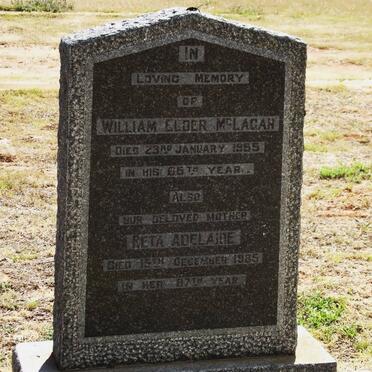 McLAGAN William Elder -1955 &amp; Reta Adelaide -1985