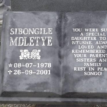 MDLETYE Sibongile 1978-2001