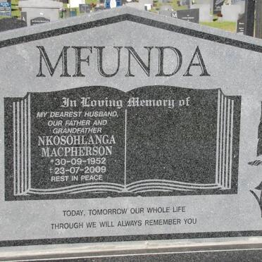 MFUNDA Nkosohlanga Macpherson 1952-2009