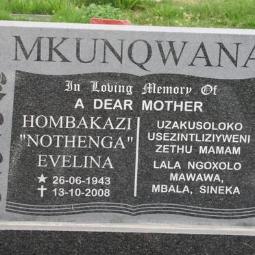 MKUNQWANA Hombakazi Evelina 1943-2008