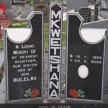 MKWETSHANA Bulelwa 1963-2005