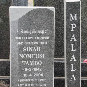 MPALALA Sinah Nomfusi Tambo 1942-2004
