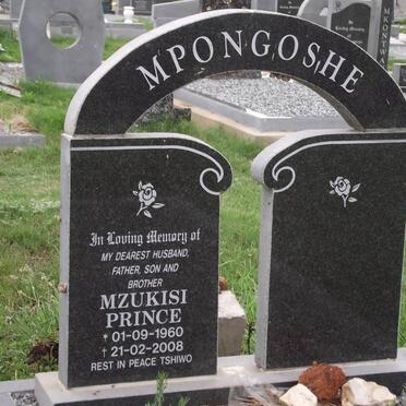 MPONGOSHE Mzukisi Prince 1960-2008