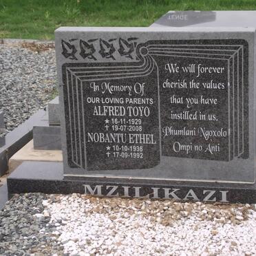 MZILIKAZI Alfred Toyo 1929-2008 &amp; Nobantu Ethel 1938-1992