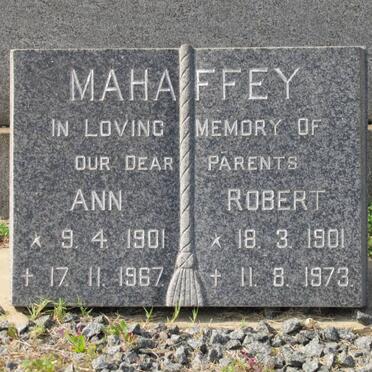 MAHAFFEY Ann 1901-1967 &amp; Robert 1901-1973
