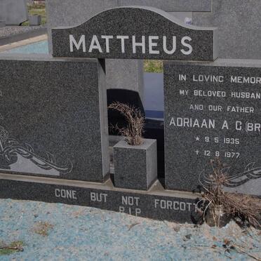 MATTHEUS Adriaan A.C. 1935-1977