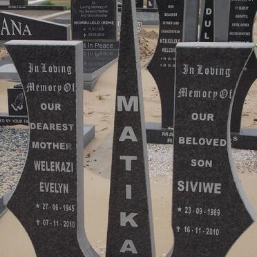 MATIKA Welekazi Evelyn 1945-2010 :: MATIKA Siviwe 1989-2010