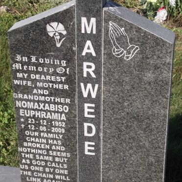 MARWEDE Nomaxabiso Euphramia 1952-2009
