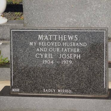 MATTHEWS Cyril Joseph 1904-1979