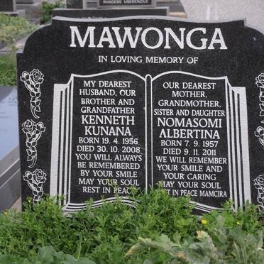 MAWONGA Kenneth Kunana 1956-2008 &amp; Nomasomi Albertina 1957-2011