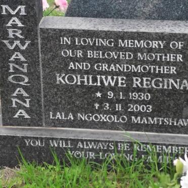 MARWANQANA Kohliwe Regina 1930-2003