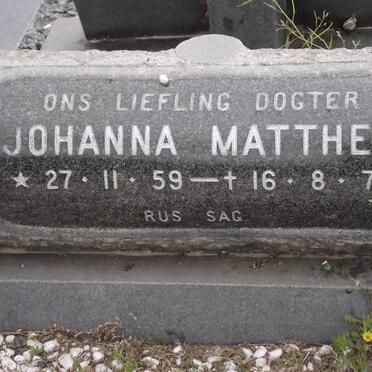 MATTHEE Johanna 1959-1979