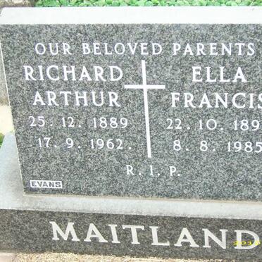 MAITLAND Richard Arthur 1889-1962 &amp;  Ella Francis 1895-1985