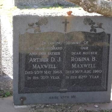 MAXWELL Arthur D.J -1963 &amp; Rosina B. -1980