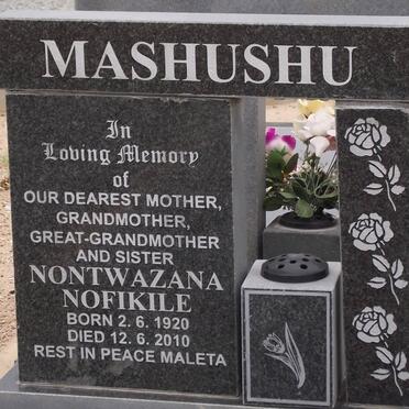 MASHUSHU Nontwazana Nofikile 1920-2010